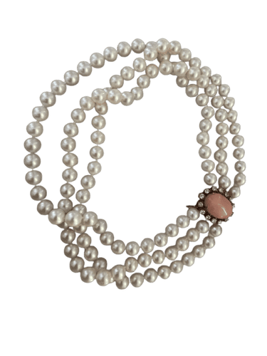 Collier Collier de Chien Perles 3 Rangs Fermoir Corail 58 Facettes LOT 6231