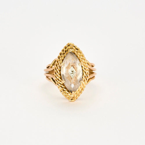 Bague 52 Bague or jaune goshenite 58 Facettes LP651/13