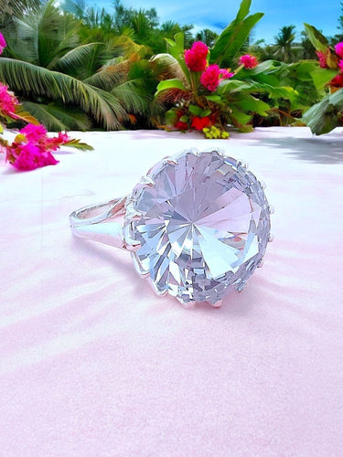 Akuamarin yüzük Tektaş 18K Beyaz Altın