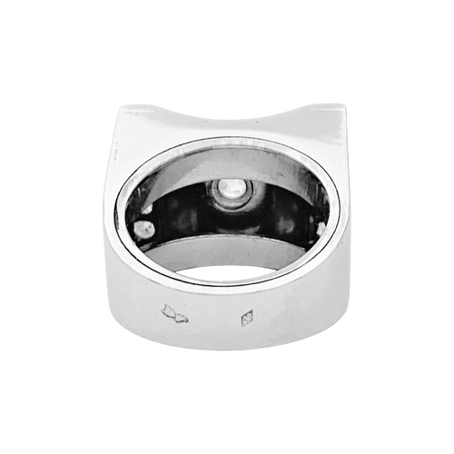 Bague 47 Bague "Tank", or rhodié, platine, diamants. 58 Facettes 34469