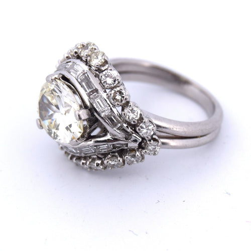 Bague 47 Bague rétro en platine 58 Facettes