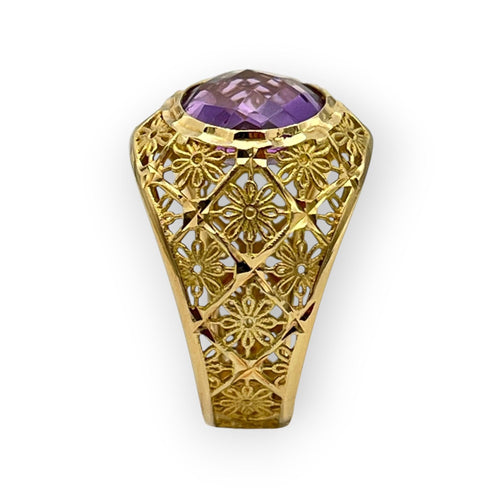 Bague 52 Bague or jaune améthyste 58 Facettes 149061005