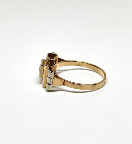 Bague 53 Bague Tank deux ors, diamant 0,07 carat 58 Facettes