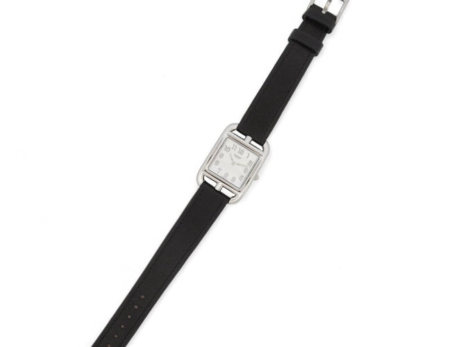 Montre montre HERMES cape cod pm cc1.210a quartz 33 mm en acier et cuir noir 58 Facettes 270891