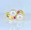 Bague 51 Bague en or jaune perles et rubis 58 Facettes AB648