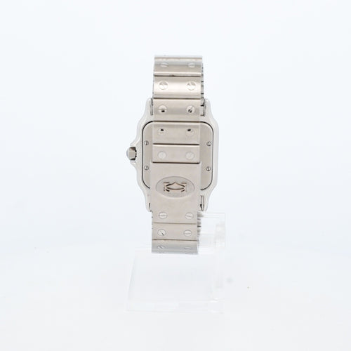 Montre Cartier - Montre Santos Galbée cadran ivoire chiffres romains bracelet acier 58 Facettes