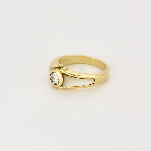 Bague 51 Bague en Or jaune , nacre et diamants 58 Facettes CLA0610