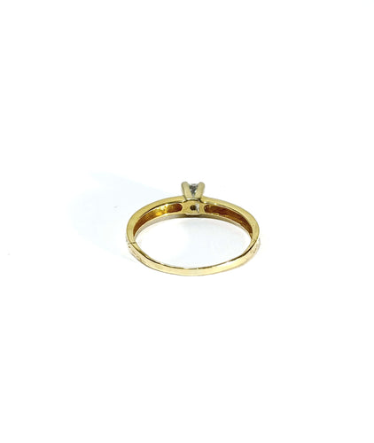 Bague 53.5 Solitaire Or Jaune Et Diamant 58 Facettes