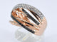 Bague 54 Bague en or rose sertie de diamants blancs et noirs taille brillant 58 Facettes 2183