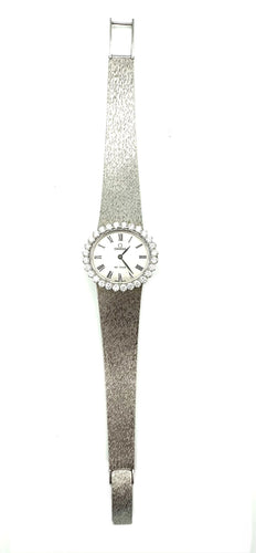 Montre OMEGA. Collection "De Ville", montre de dame vinatge or et diamants 58 Facettes