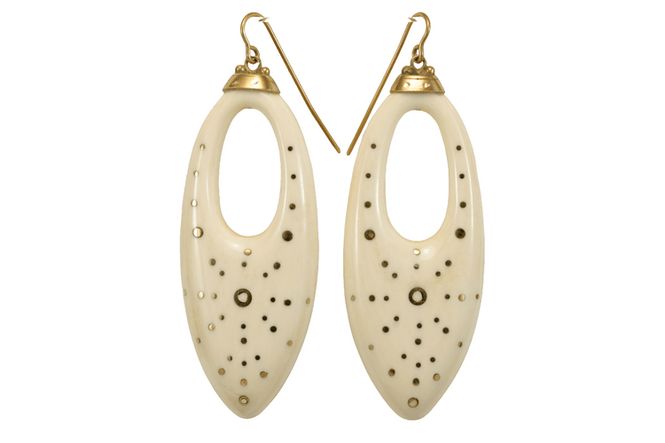 Boucles d'oreilles Boucles d'oreilles antiques en or piqué ivoire 58 Facettes 7662