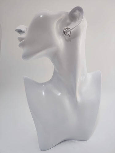 Boucles d'oreilles Créoles petit modèle en or gris 18k 58 Facettes