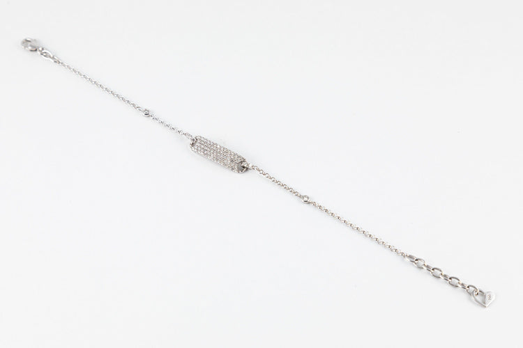 Bracelet Bracelet gourmette or gris, brillants 58 Facettes 185460