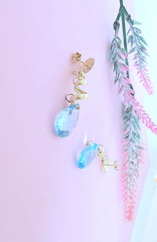 Boucles d'oreilles Boucles d'oreilles Pendantes Topazes bleues 58 Facettes AA 1640