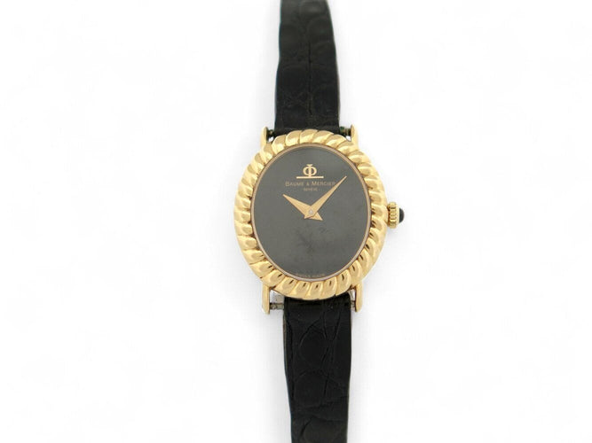 Montre vintage montre baume & mercier ovale 38336 en or jaune 18k mecanique lady 58 Facettes 271279