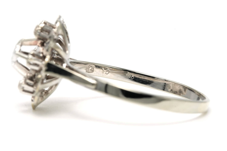 Bague 62 Bague Art Déco or blanc, diamants (+-0.074ct) 58 Facettes B736