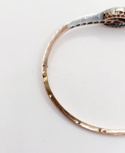 Bracelet Bracelet antique croissant de lune en or rose 18k et argent, diamants taille roses 58 Facettes A06437