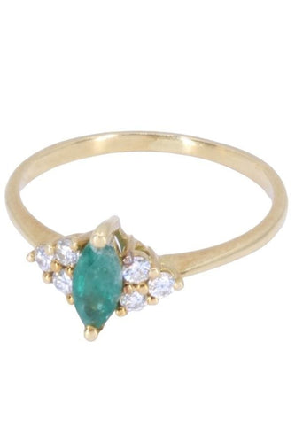 Bague 55 Bague moderne émeraude et diamants 58 Facettes 085411