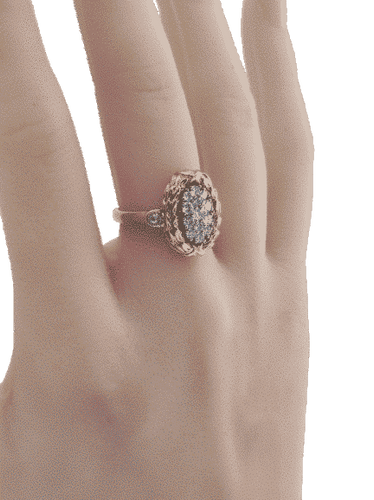 Prsten zlatý vavřín s diamanty 