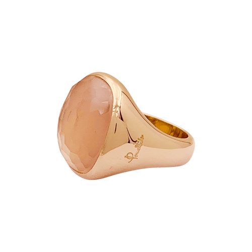 Bague 50 Bague Pomellato "Cipria" en or rose et quartz rose. 58 Facettes 34651