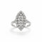 Bague 55 Bague classique vintage en or blanc, diamants style navette 58 Facettes 50383