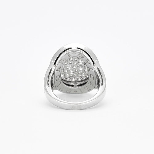 Bague 49 BULGARI – Bague Or blanc Diamants 58 Facettes