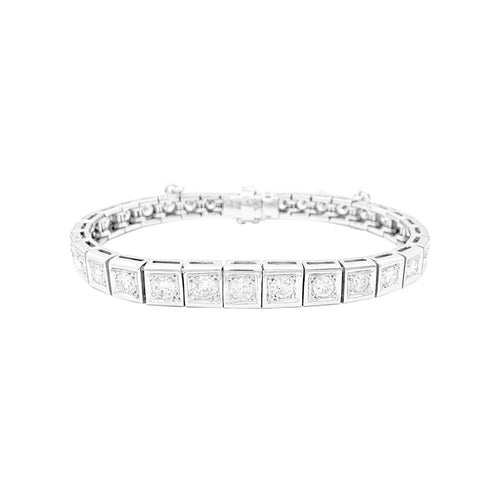 Bracelet Bracelet ligne en or blanc, 4 carats de diamants. 58 Facettes 34994