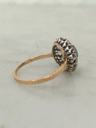 Bague Bague Pompadour Saphir Cabochon Diamants 58 Facettes