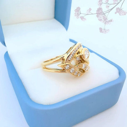 Bague 50.5 Bague vintage or jaune, diamants pour 0,90 carat 58 Facettes AA 1728