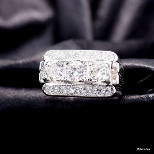 Bague 54.5 Bague diamants art déco ref 4983 58 Facettes 4983