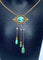 Collier Collier or jaune turquoises et perles fines, époque 1900 58 Facettes AB368