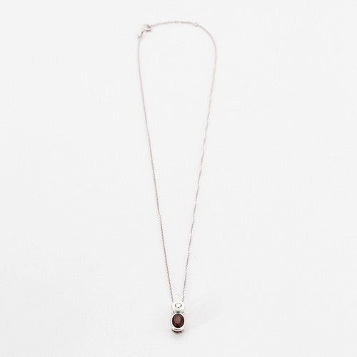 Collier Collier or blanc rubis  et diamant 58 Facettes