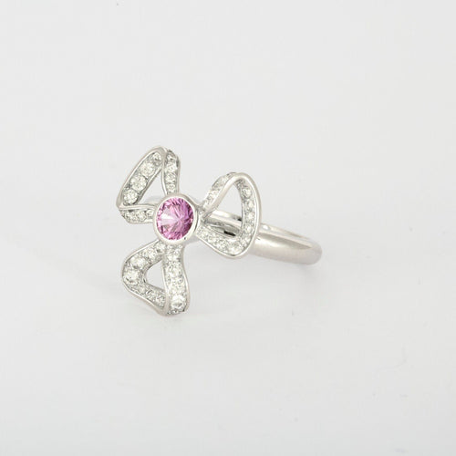 Bague 53 MELLERIO - Marie-Antoinette - Bague or gris, diamants, saphir 58 Facettes J1WG111-SD53