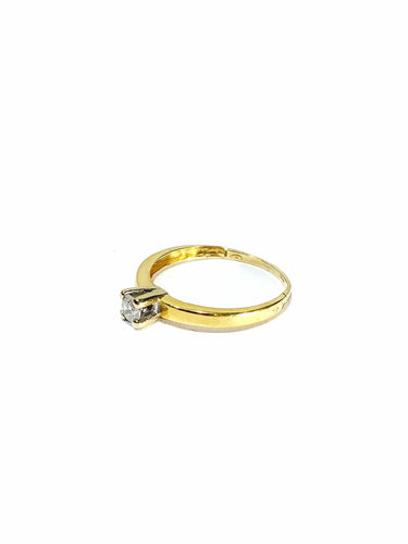 Bague 53.5 Solitaire Or Jaune Et Diamant 58 Facettes