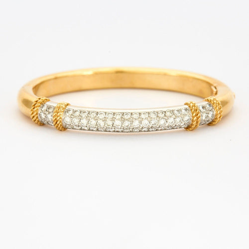 Bracelet FRED - Bracelet Vintage ISAURE or jaune, platine et diamants 58 Facettes