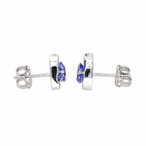 Boucles d'oreilles Boucles d'oreilles Puces Or blanc Tanzanite, Diamant 58 Facettes 4423606RV