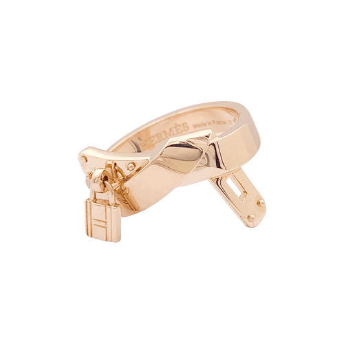 Bague 53 Bague Hermès "Kelly Gavroche" or rose. 58 Facettes 34327