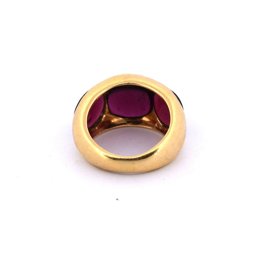 Bague 48 Bague vintage en or jaune avec tourmalines 58 Facettes