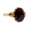 Antik ring i 18k rosaguld med Perpignan-granat i lukket fatning på paillon 