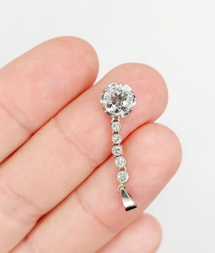 Přívěsek z bílého zlata, Platina a starobrusný diamant 1,30 karátu (kolem roku 1900) 