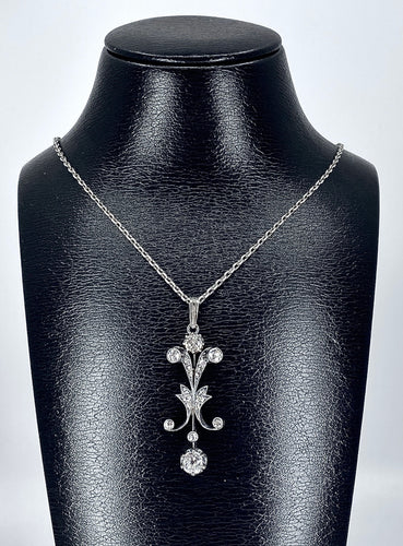Pendentif Pendentif Or blanc Argent Diamants Epoque Napoléon III. 58 Facettes AB277