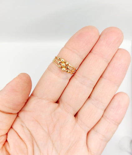 Viktoriánský prsten Pečetní prsten s geometrickými motivy ze zlata 18k (kolem roku 1880) 