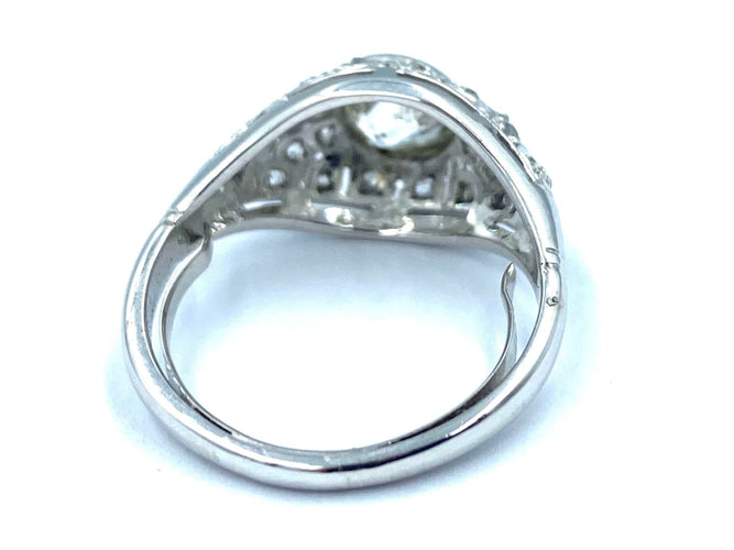 Bague 51 Bague Art-Deco or, platine et diamants 58 Facettes