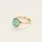 Ring 55 Yellow gold flower ring with turquoise stones 58 Facettes MONTE0352