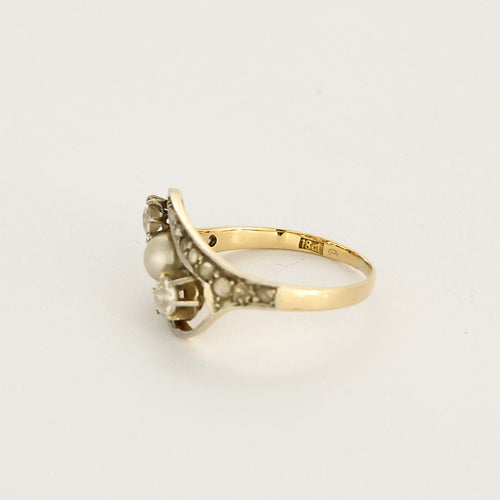 Bague 52 Bague Or jaune 18k et Platine 58 Facettes DADB-01