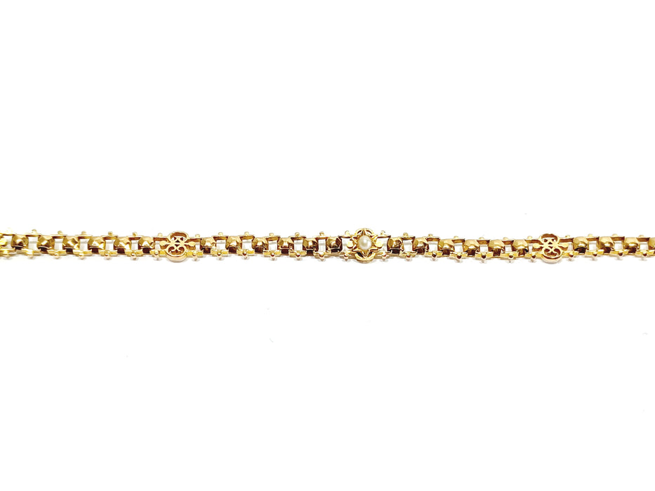 Armband aus Roségold und Perlen