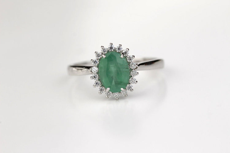 Bague 55 Bague Marguerite Emeraude 58 Facettes