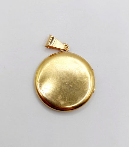 Pendentif Pendentif porte-photo Art nouveau en or 18k, couronne de fleurs et diamant 58 Facettes A06569