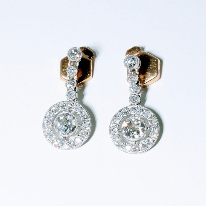 Boucles d'oreilles Boucles d’oreilles Art Déco platine et diamants 1.2 ct 58 Facettes 240 546