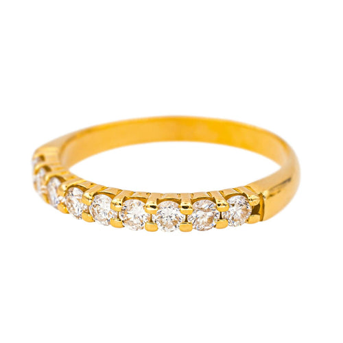 Bague 54 Bague Demi alliance Or jaune Diamant 58 Facettes 4386531CN
